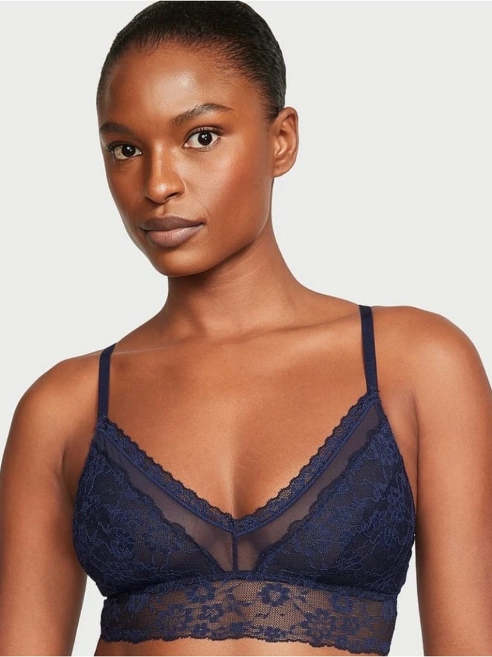 Victoria's Secret Curvy Navy Lace Bralette